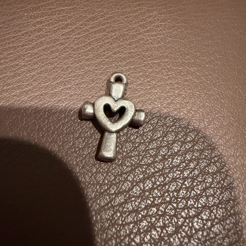 James Avery Silver Heart Cross Charm